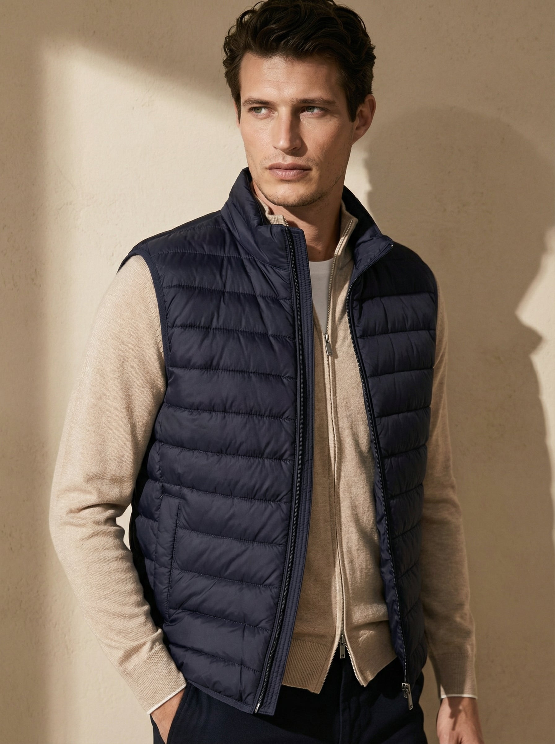 Quiet Luxury Sleeveless Zip-Up Vest