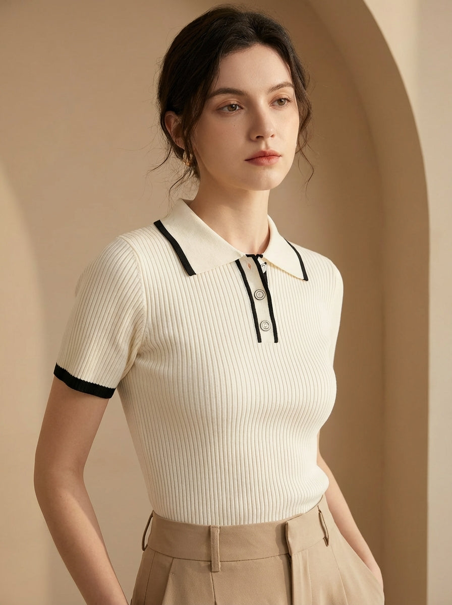 Premium Smart Luxury Buttoned Polo Lined T-Shirt