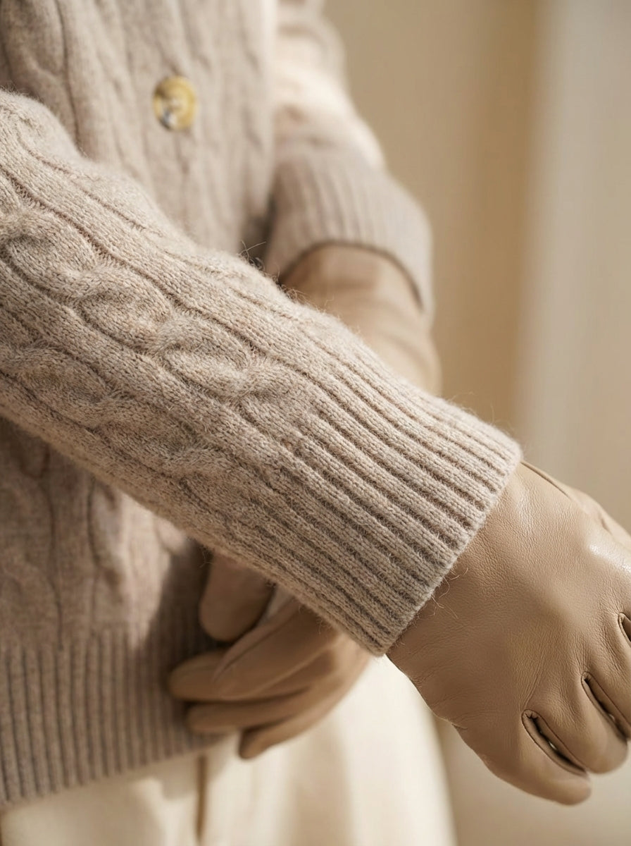 Quiet Luxury Cable Knit Classic Button Cardigan