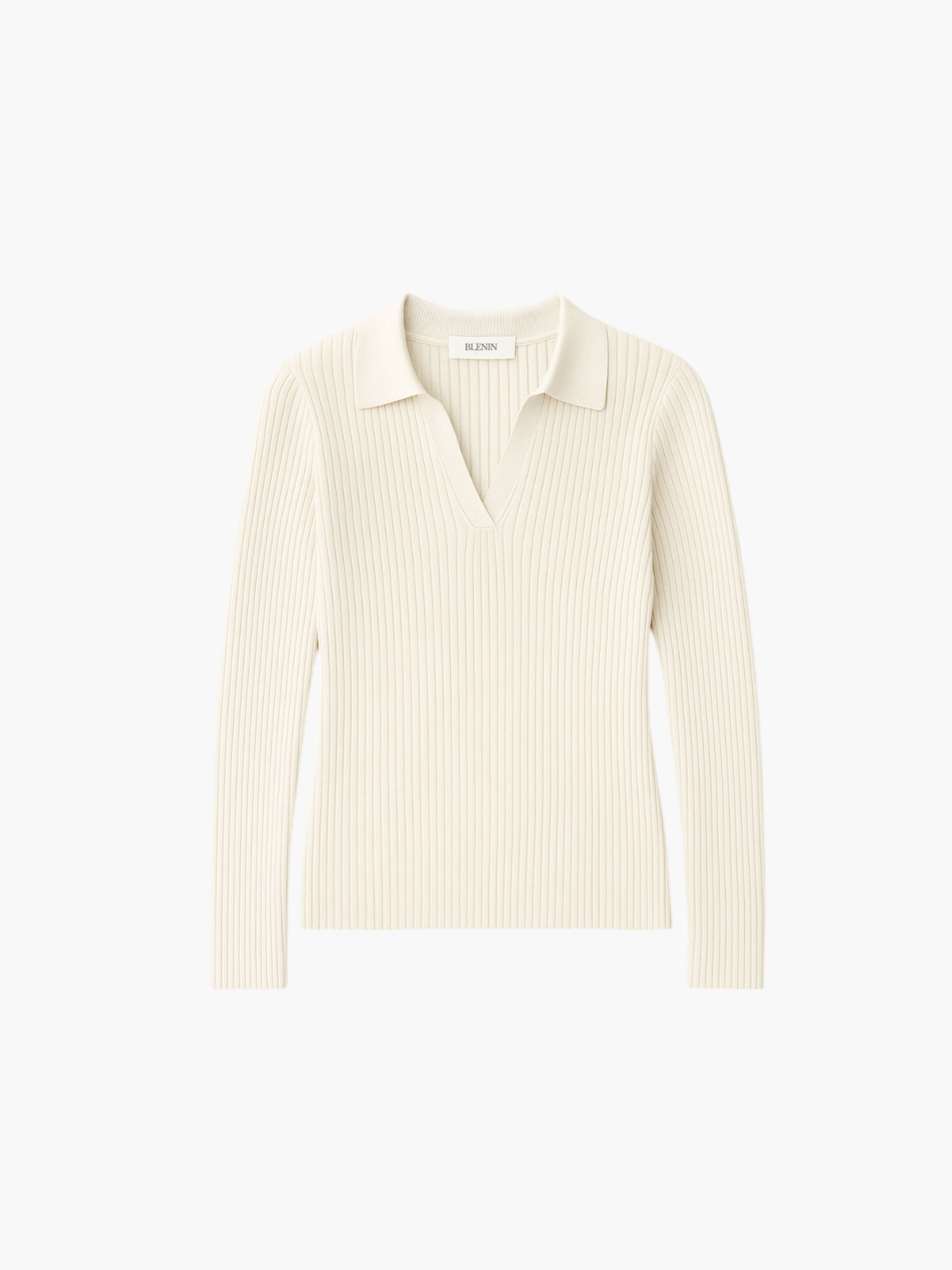 Old Money Long Sleeve Striped Cotton T-Shirt